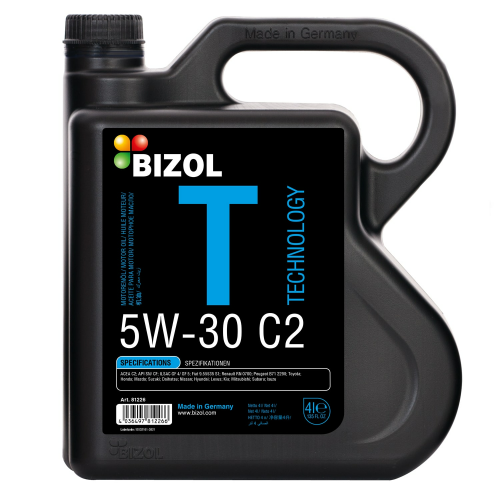 81226 BIZOL НС-синт. мот.масло Technology 5W-30 C2 (4л) - 4 л