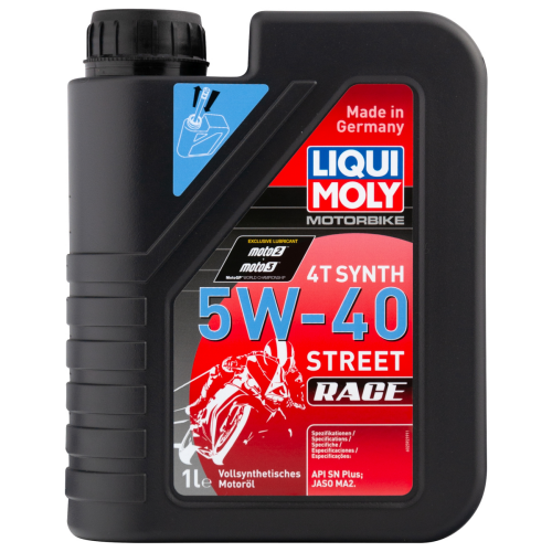 2592 LiquiMoly Синт-ое мот.масло д/4-т.мотоц. Motorbike 4T Synth Street Race 5W-40 SN Plus MA2 (1л) - 1 л