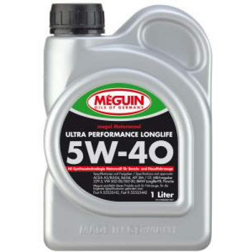 4361 Meguin НС-синт. мот.масло Megol Motorenoel Ultra Performance Longlife 5W-40 CF/SN B4/A3 (1л) - 1 л