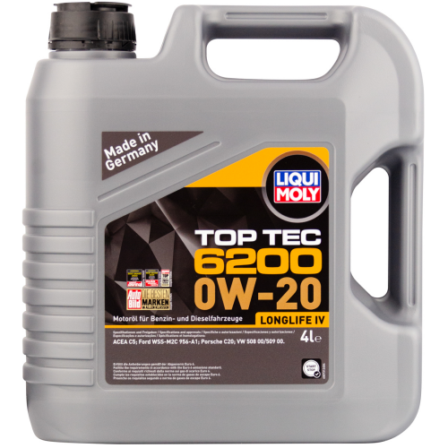 20788 LiquiMoly НС-синт. мот.масло Top Tec 6200 0W-20 C5 (4л) - 4 л